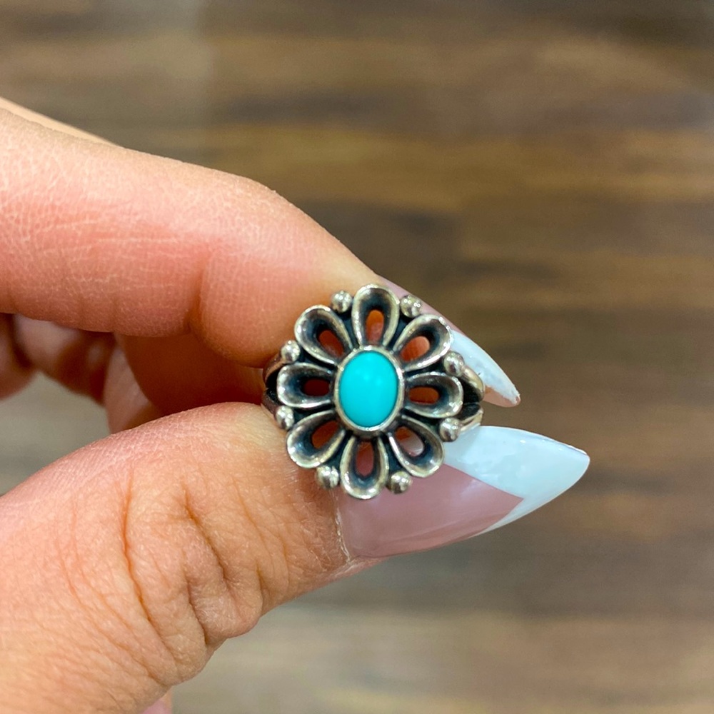 James Avery turquoise flower ring